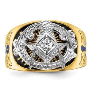 10k Gold Men's Diamond Blue Lodge Masonic Ring: A Symbol of Brotherhood